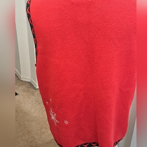 Holiday Snowmen Button  Up Vest   Size M - Picture 6 of 8